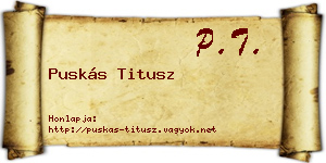 Puskás Titusz névjegykártya