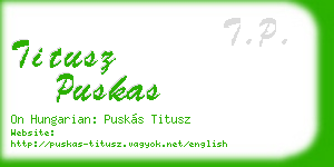 titusz puskas business card